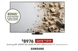 Harvey Norman Samsung 98″ QN90F Neo QLED 4K* Mini LED Al Smart TV offer