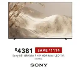 Harvey Norman Sony 85" BRAVIA 7 4K* HDR Mini-LED TV offer