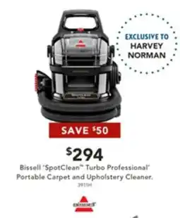 Harvey Norman Bissell “SpotClean” Turbo Professional“ Portable Carpet and Upholstery Cleaner offer