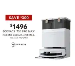 Harvey Norman ECOVACS *T50 PRO MAX Robotic Vacuum and Mop offer