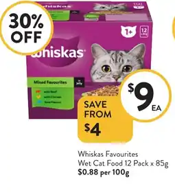 Foodworks Whiskas Favourites Wet Cat Food offer