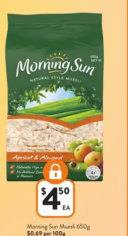 Foodworks Morning Sun Muesli offer