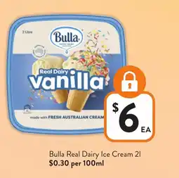 Foodworks Bulla Real Dairy Ice Cream offer