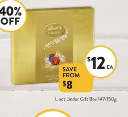 Foodworks Lindt Lindor Gift Box offer