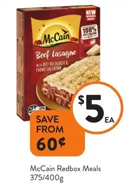 Foodworks McCain Redbox Meals offer