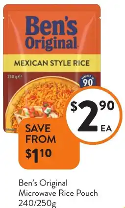 Foodworks Ben's Original Microwave Rice Pouch offer