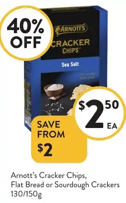 Foodworks Arnott's Cracker Chips, Flat Bread or Sourdough Crackers offer