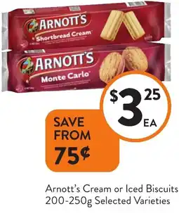 Foodworks Arnott's Cream or Iced Biscuits offer