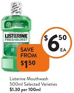Foodworks Listerine Mouthwash offer