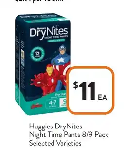 Foodworks Huggies DryNites Night Time Pants offer