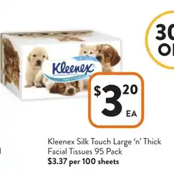 Foodworks Kleenex Silk Touch Large 'n' Thick Facial Tissues offer