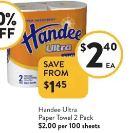 Foodworks Handee Ultra Paper Towel offer