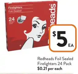 Foodworks Redheads Foil Sealed Firelighters offer