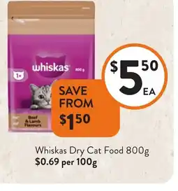 Foodworks Whiskas Dry Cat Food offer