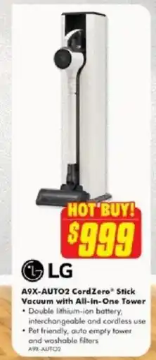 The Good Guys A9X-AUTO2 CordZero* Stick Vacuum with All-in-One Tower offer