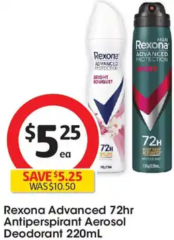 Coles Rexona Advanced 72hr Antiperspirant Aerosol Deodorant offer