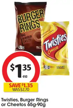Coles Twisties, Burger Rings or Cheetos offer