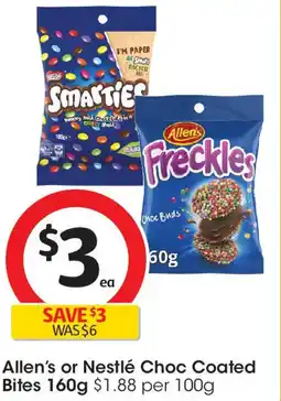 Coles Allen's or Nestlé Choc Coated Bites offer