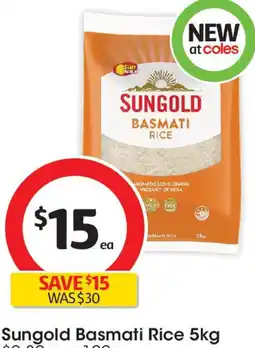 Coles Sungold Basmati Rice offer