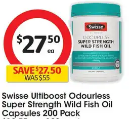 Coles Swisse Ultiboost Odourless Super Strength Wild Fish Oil Capsules offer