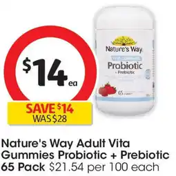 Coles Nature's Way Adult Vita Gummies Probiotic Prebiotic offer