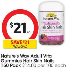 Coles Nature's Way Adult Vita Gummies Hair Skin Nails offer