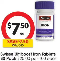 Coles Swisse Ultiboost Iron Tablets offer