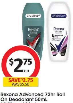 Coles Rexona Advanced 72hr Roll On Deodorant offer
