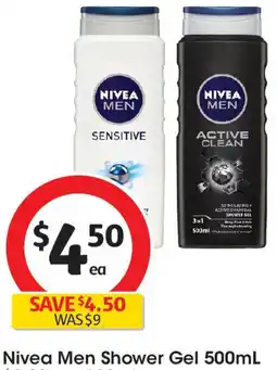 Coles Nivea Men Shower Gel offer