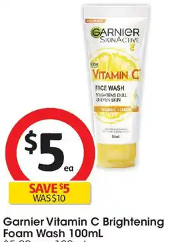 Coles Garnier Vitamin C Brightening Foam Wash offer