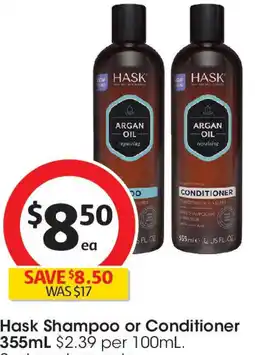 Coles Hask Shampoo or Conditioner offer