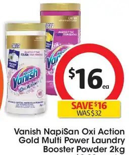 Coles Vanish Napisan Oxi Action Gold Multi Power Laundry Booster Powder offer