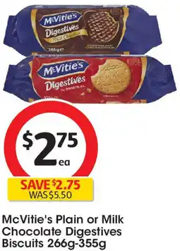 Coles McVitie's Plain or Milk Chocolate Digestives Biscuits offer