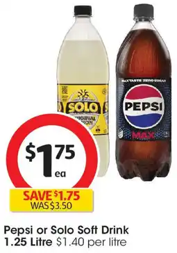 Coles Pepsi or Solo Soft Drink offer