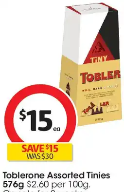 Coles Toblerone Assorted Tinies offer