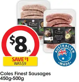 Coles Coles Finest Sausages offer