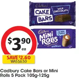 Coles Cadbury Cake Bars or Mini Rolls offer