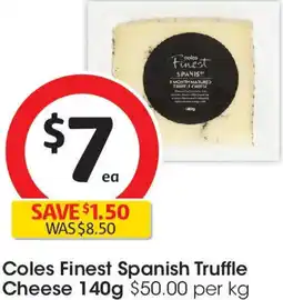 Coles Coles Finest Spanish Truffle Cheese offer