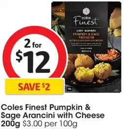 Coles Coles Finest Pumpkin & Sage Arancini with Cheese offer
