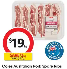 Coles Coles Australian Pork Spare Ribs offer