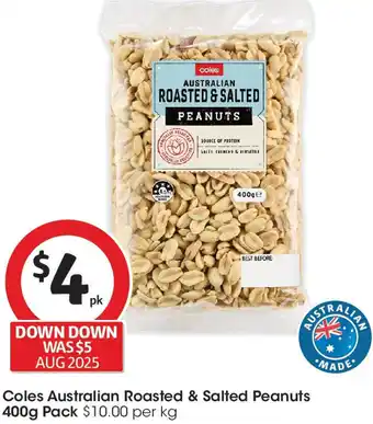 Coles Coles Australian Roasted & Salted Peanuts offer