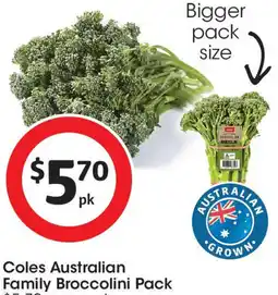 Coles Coles Australian Family Broccolini Pack offer
