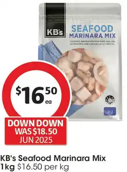 Coles KB's Seafood Marinara Mix offer
