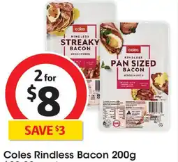 Coles Coles Rindless Bacon offer
