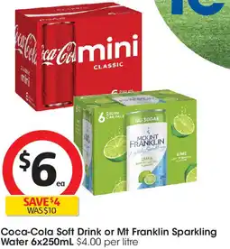 Coles Coca-Cola Soft Drink or Mt Franklin Sparkling Water offer