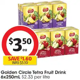 Coles Golden Circle Tetra Fruit Drink offer