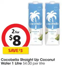 Coles Cocobella Straight Up Coconut Water offer
