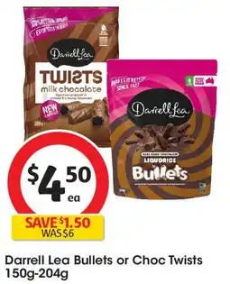 Coles Darrell Lea Bullets or Choc Twist s offer
