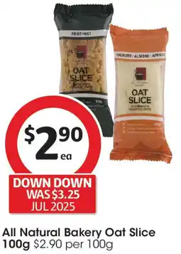 Coles All Natural Bakery Oat Slice offer