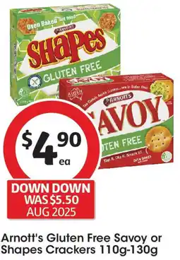 Coles Arnott's Gluten Free Savoy or Shapes Crackers offer